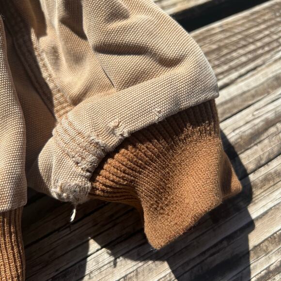 Carhartt YTJ130 Kids Jacket 4T | Tan Fleece-Lined Duck Canvas Mini Workwear Coat - Picture 7 of 11